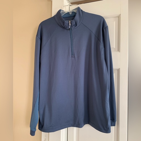 Pebble Beach Men's 1/4 Zip Pullover Golf Shirt Size Medium Dusty Blue - Picture 1 of 7
